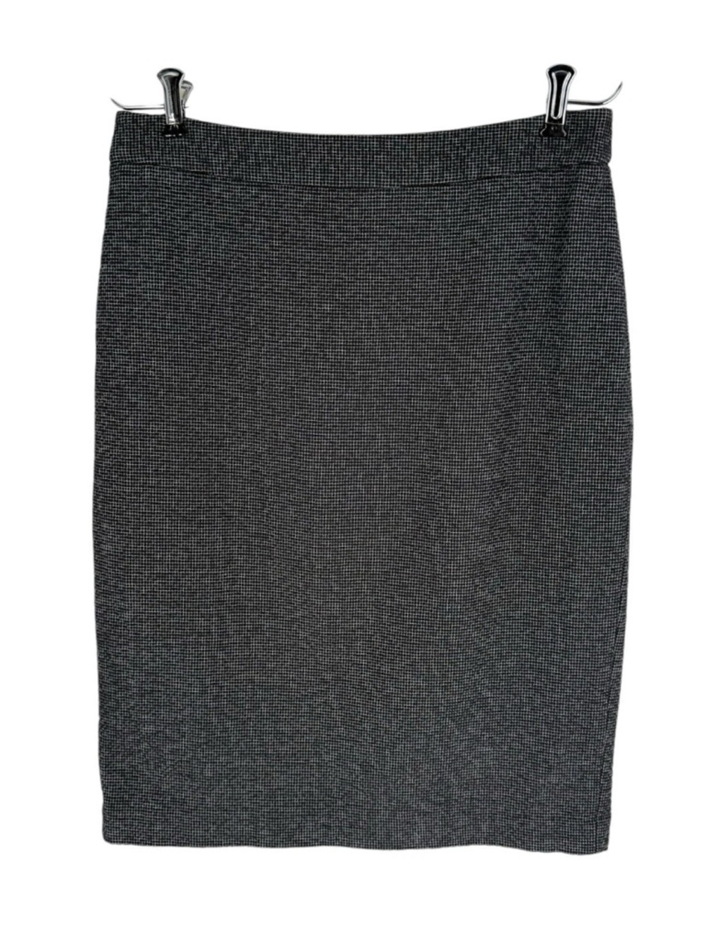 Ann Taylor Pencil Skirt Womens Size 6 Charcoal Textured Weave Cotton Blend